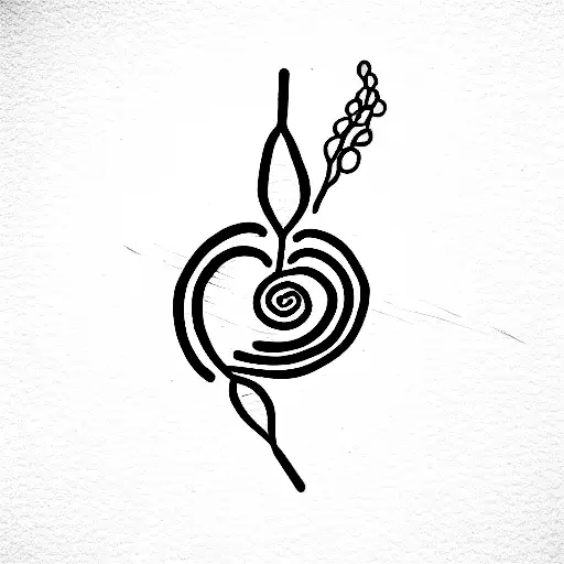 Minimalist Fiddlehead Fern Tattoo Idea  BlackInk