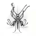 praying mantis monk haircut tattoo design idea