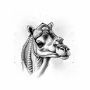 Colossal camel tattoo design idea