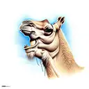 Colossal camel tattoo design idea