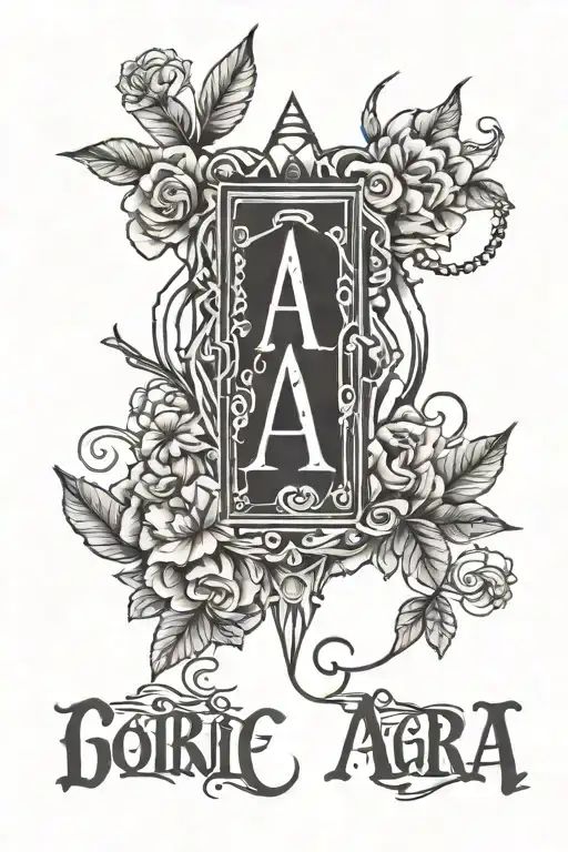 Double A battery with my daughter's name Garia tattoo design idea