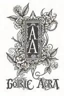 Double A battery with my daughter's name Garia tattoo design idea