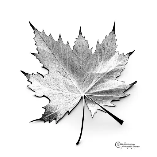 Create a mechanical gear made out of maple leaves and branches tattoo design idea