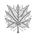 maple leaf with mountains tattoo design idea