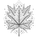 maple leaf with mountains tattoo design idea