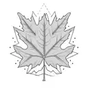 maple leaf with mountains tattoo design idea