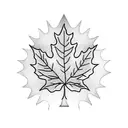 maple leaf with mountains tattoo design idea