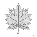 maple leaf with mountains tattoo design idea