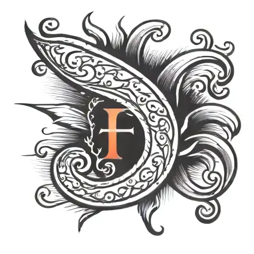three letter f in cursive writing tattoo design idea