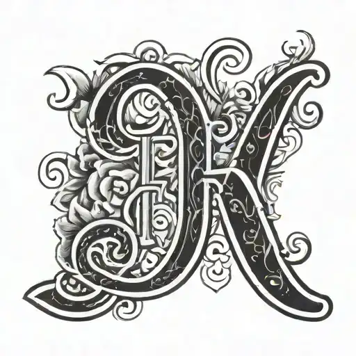 three letter f in cursive tattoo design idea