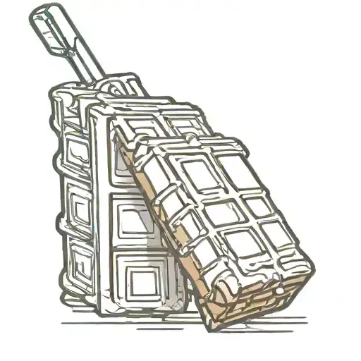 chocolate  bar with  straw  tattoo design idea