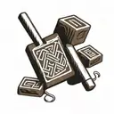 chocolate block bar  with  straw  tattoo design idea