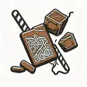 chocolate block bar  with  straw  tattoo design idea