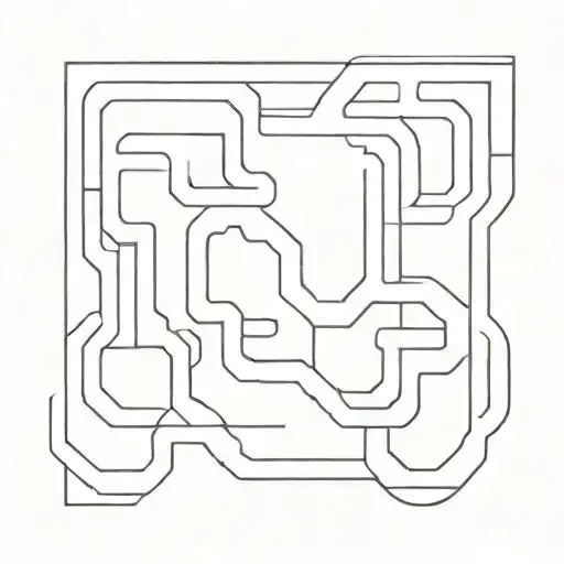 A maze with no exit, symbolizing the feeling of being trapped in one's own mind tattoo design idea