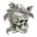 skull and yggdrasil tattoo design idea