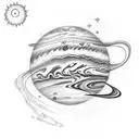  sun, Jupiter, Saturn, Mercury, Venus, Earth, Mars. tattoo design idea