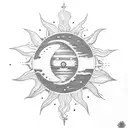  sun, Jupiter, Saturn, Mercury, Venus, Earth, Mars. tattoo design idea