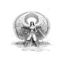 warrior angel tattoo design idea