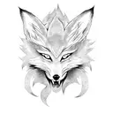 nine-tailed fox kurama with visible tails  tattoo design idea