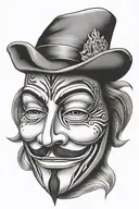 Guy Fawkes Mask tattoo design idea