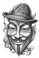Guy Fawkes Mask tattoo design idea