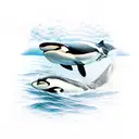 underwater smiling orca tattoo design idea