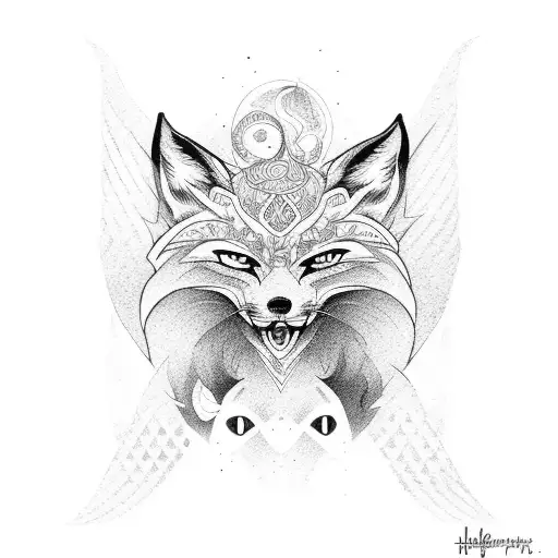 fox spirit tattoo design idea