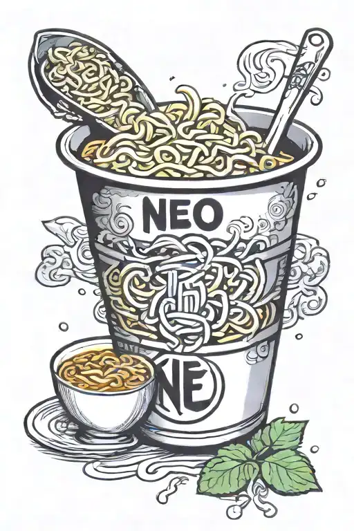 cup noodle soup tattoo design idea