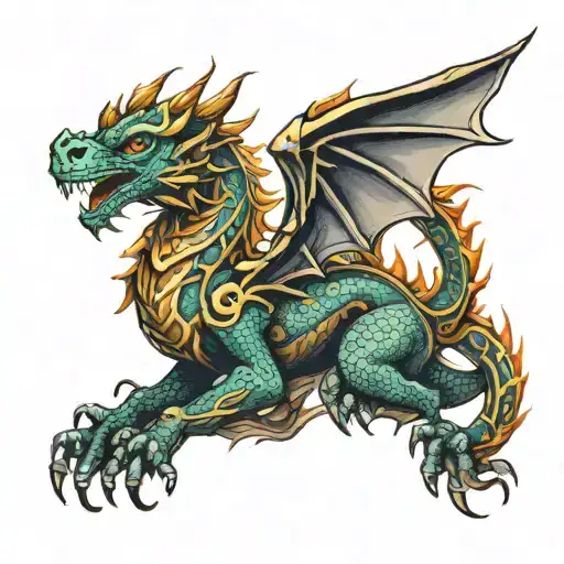 anglo saxon dragon tattoo design idea