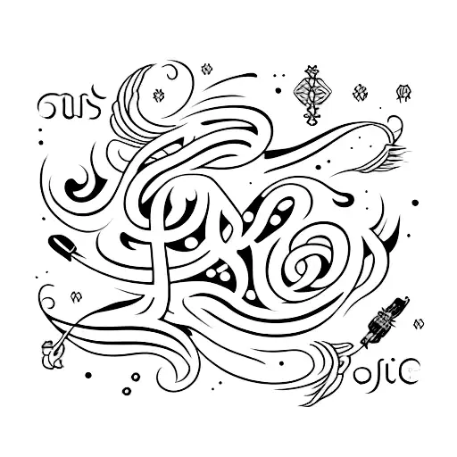 muse in simple, cursive font tattoo design idea