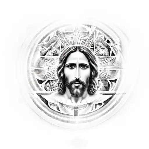 holy supper, jesus is consummated, resurrection tattoo design idea