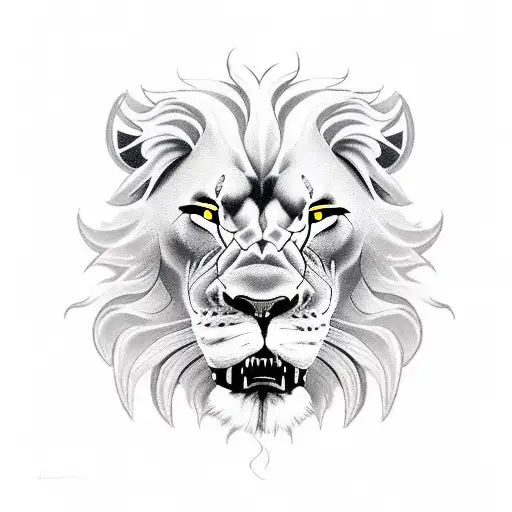 Lion fighting a demon tattoo design idea