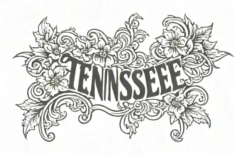 tennessee name written tattoo design idea