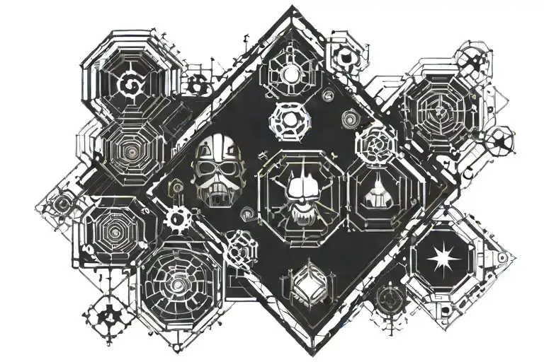 Incorporate Star Wars and gothic design elements into a tattoo tattoo design idea