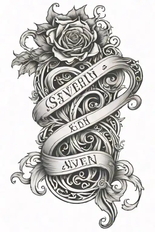 Names Sven, Christine, Abigail, Kimberly should be interwoven but still legible in a black & white initials conspicuous  tattoo design idea