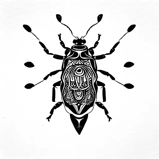 beetle with mandala inside tattoo design idea