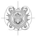 dragon back + sun + moon tattoo design idea