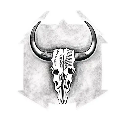 texas longhorn skull tattoo design idea