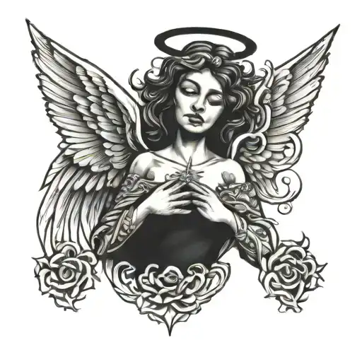 angel for my dad tattoo design idea