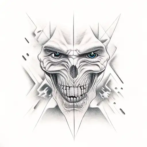  duality of man tattoo design idea