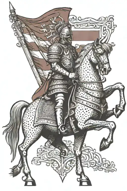 polish hussar mixed Chicago flag  tattoo design idea