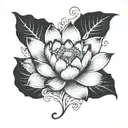 lotus flower with a date  tattoo design idea