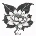 lotus flower with a date  tattoo design idea