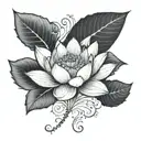 lotus flower with a date  tattoo design idea
