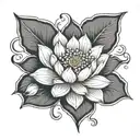 lotus flower with a date  tattoo design idea