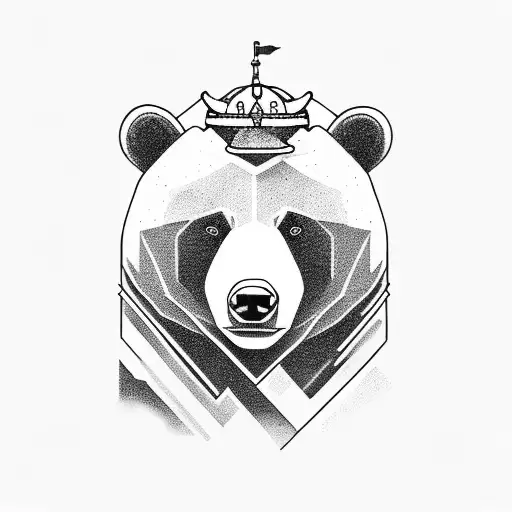 bear with cubs tattoo design idea