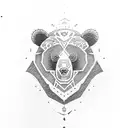 bear with cubs tattoo design idea