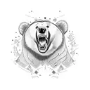 bear with cubs tattoo design idea
