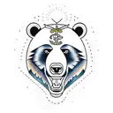 bear with cubs tattoo design idea