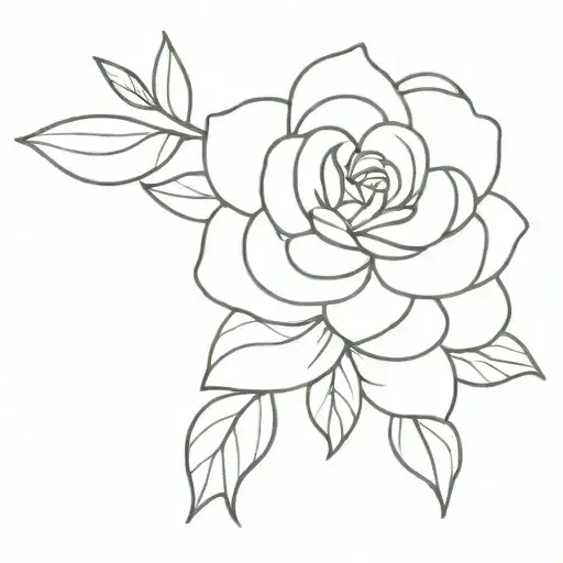 gardenia flower intertwined tattoo design idea